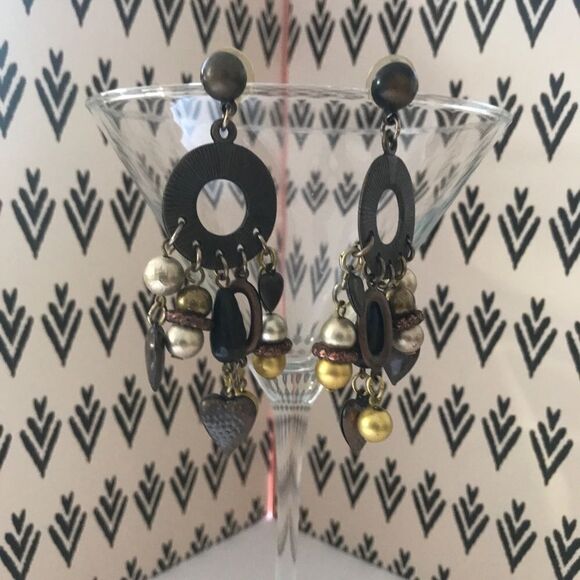 Vintage Funky clunky dangle earrings - Picture 3 of 3